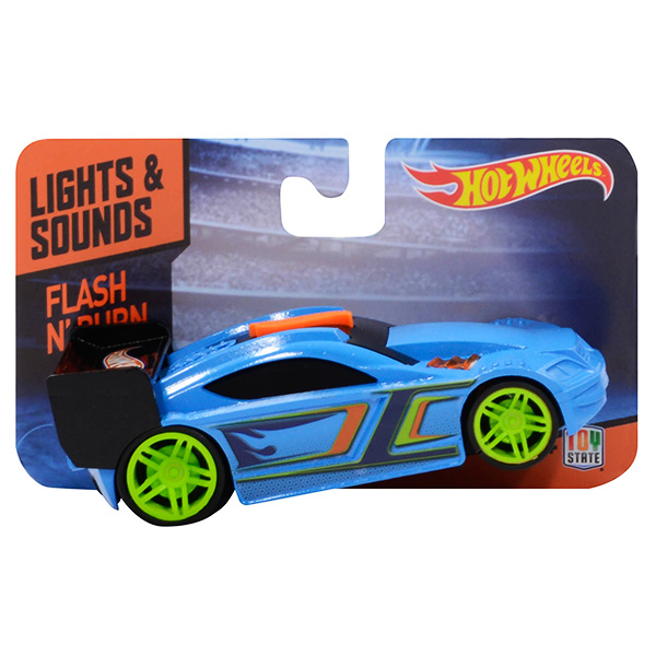 Машинка Hot Wheels со светом и звуком, голубая, 13 см  